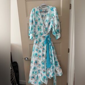 Diane von Furstenberg Roxanna printed cotton-blend poplin midi wrap dress